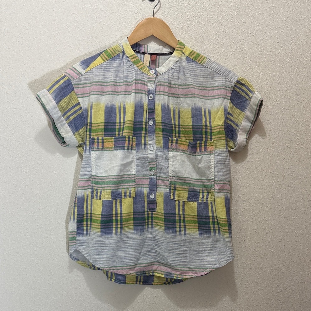 Pilcro Colorful Plaid Button-Up Shirt, Size XS